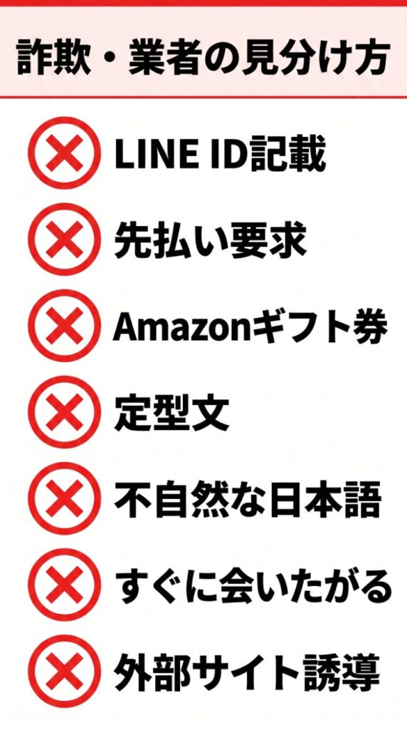 出会い系・SNSでの詐欺・業者を見分ける7つのチェックリスト